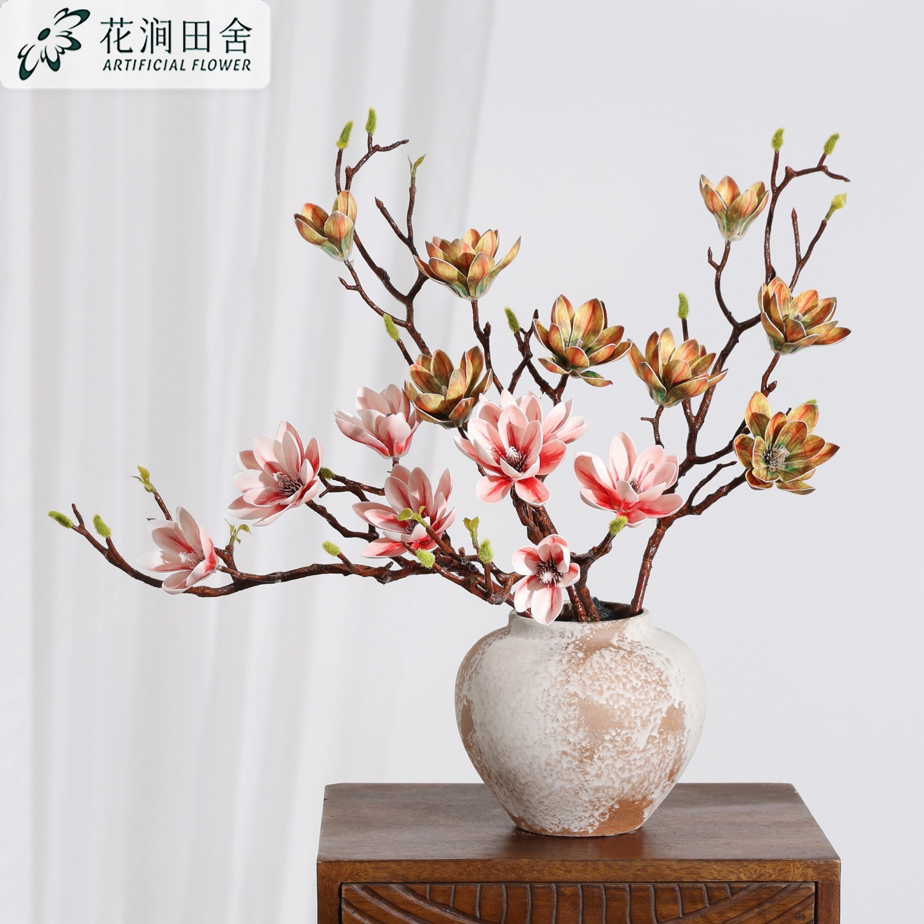 Artificial Magnolia Flower Pu Material New Chinese Style Artificial Magnolia Flower for Home Decoration Preserved Artificial Flower Magnolia