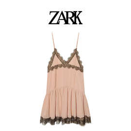 ZARK 欧美新款时尚蕾丝拼接短款吊带连衣裙 跨境女装批发7200305