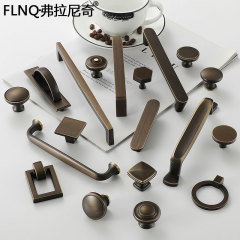 All-copper brass handle cabinet American-style simple cabinet door retro drawer pure copper antique copper new Chinese style wardrobe handle