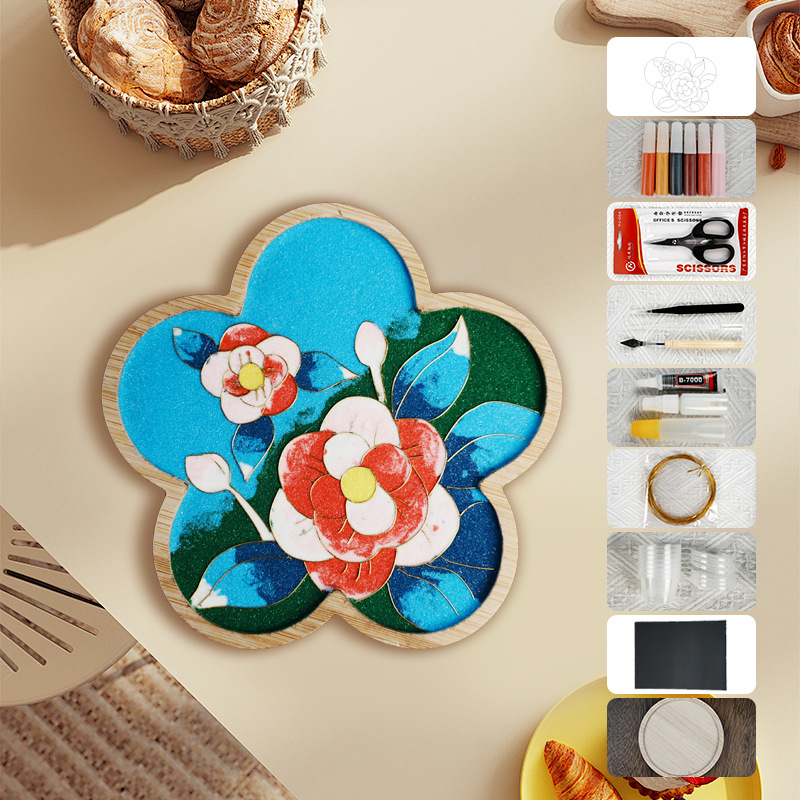 Materiales tradicionales hechos a mano Jintao Landiy pintura de esmalte novatos tazas esteras estudiantes activos cultura cultural inmaterial