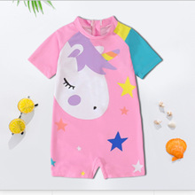 儿童可爱泳衣女童卡通宝宝防晒新款连体速干女宝宝泳衣泳装中大童