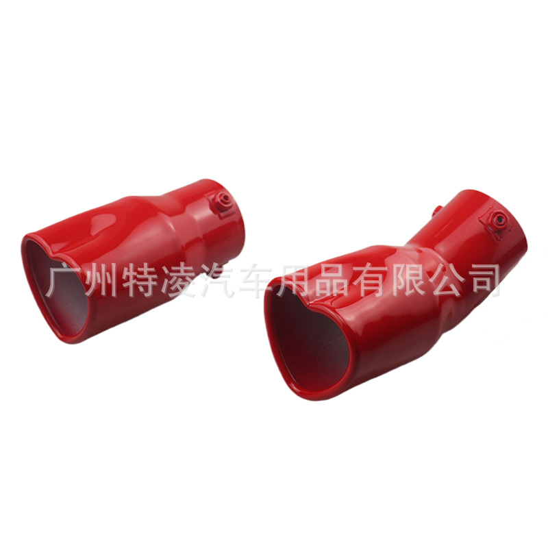 63mm car tail throat single out heart-shaped style exhaust nozzle stainless steel rear air nozzle muffler tail pipe tail throat