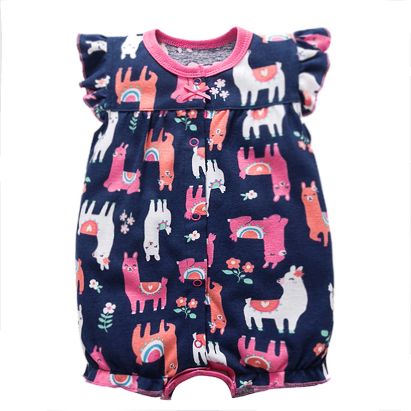 Fábrica al por mayor recién nacido mono de primavera y verano de algodón de manga corta mameluco boxeador mameluco niños y niñas bebé mameluco ropa para niños