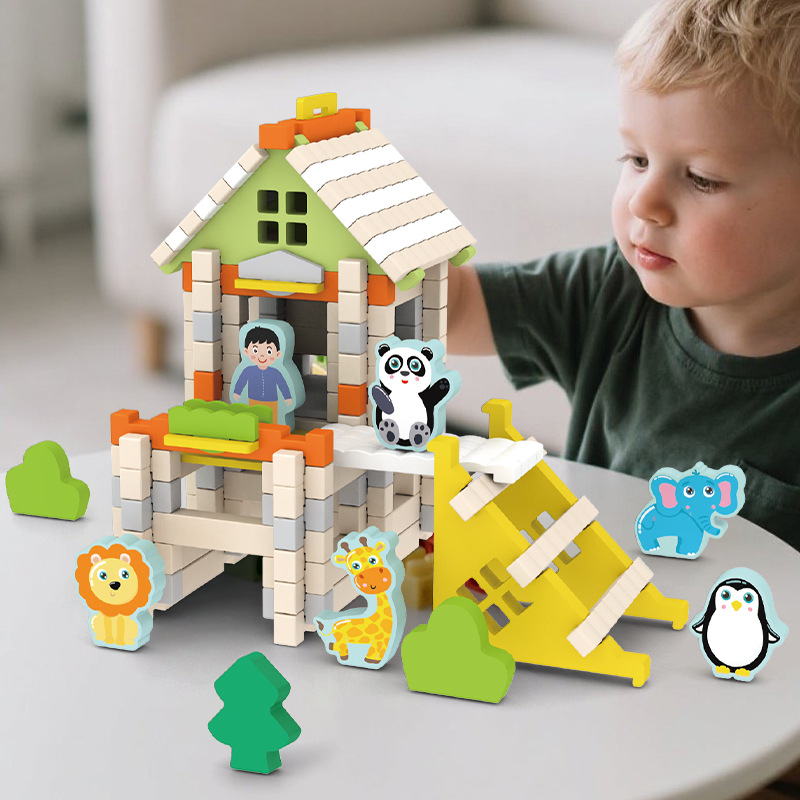 Bloques de construcción de espiga y espiga de Luban para niños, educación temprana, inteligencia, construcción práctica, casa de arquitecto, cabaña, juguetes de bricolaje para padres e hijos image 15