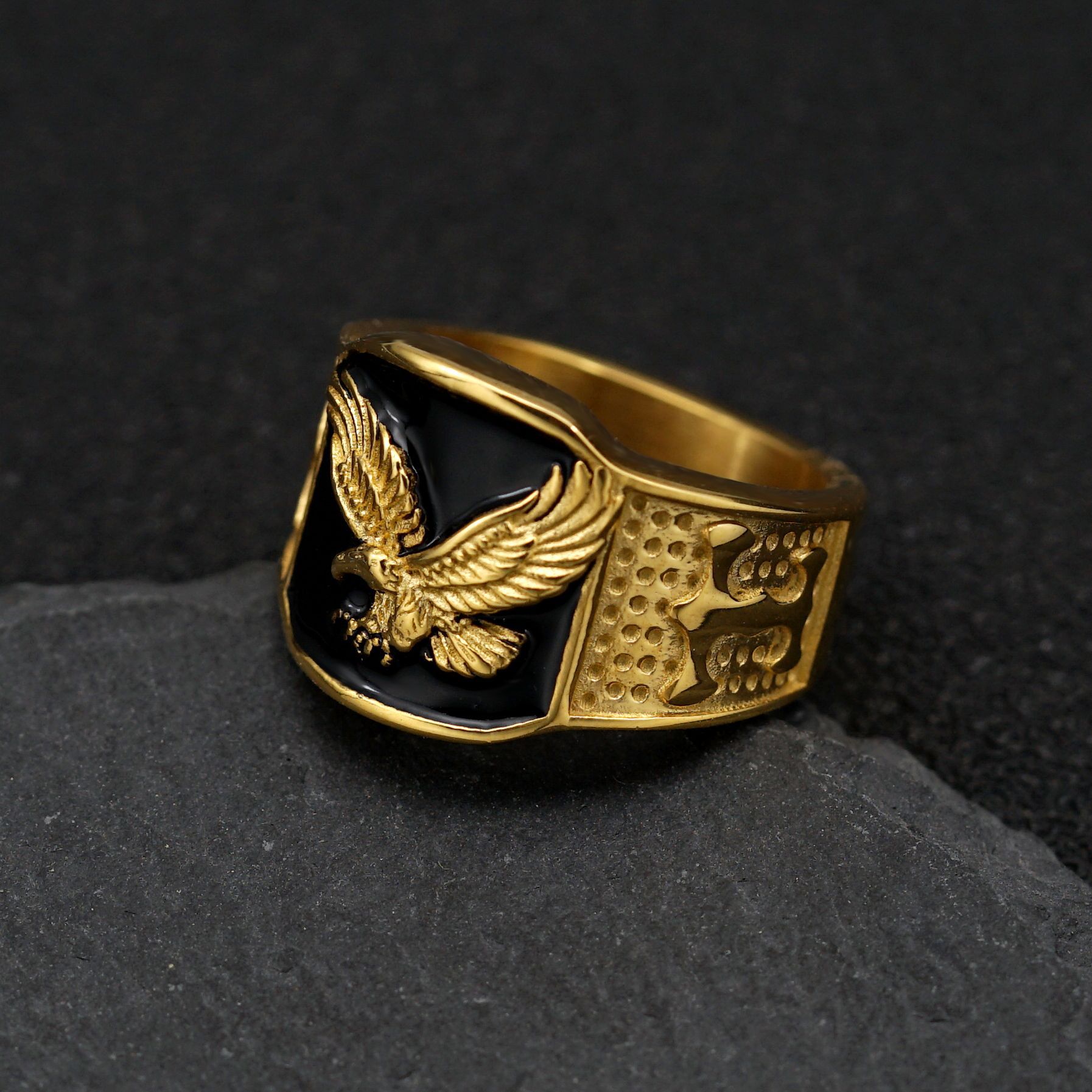1 Piece Quantity Carnival, Street Occasion 316 Stainless Steel Material Hip-Hop 316 Stainless Steel Color Block Men Signet Rings