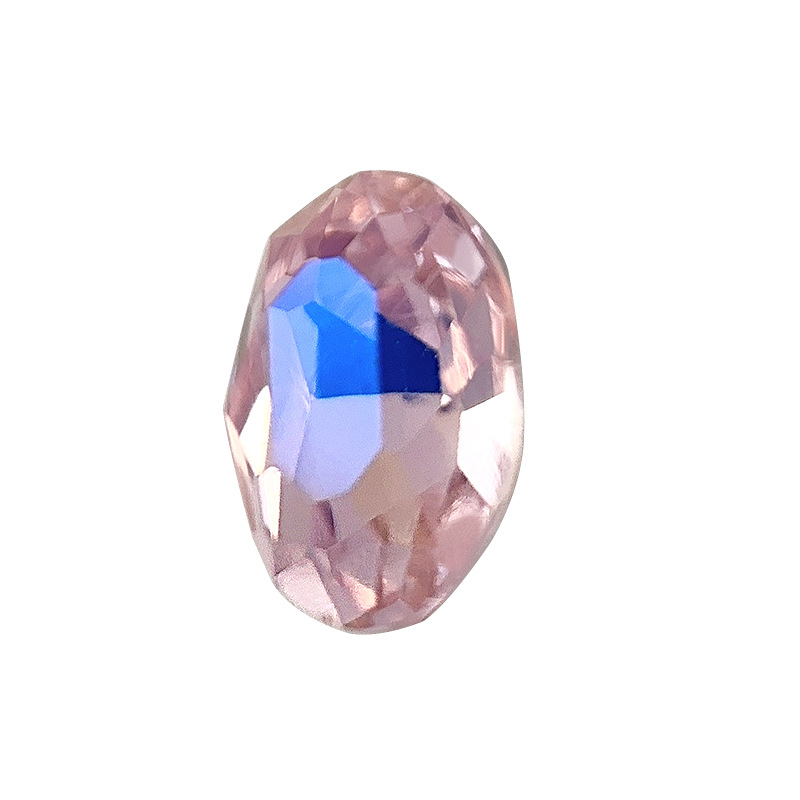 Taladro de manicura de huevo de paloma fino de alta calidad, lote completo de esmeralda de champán azul rosa brillante blanco brillante, joyería de uñas de fondo puntiagudo ovalado
