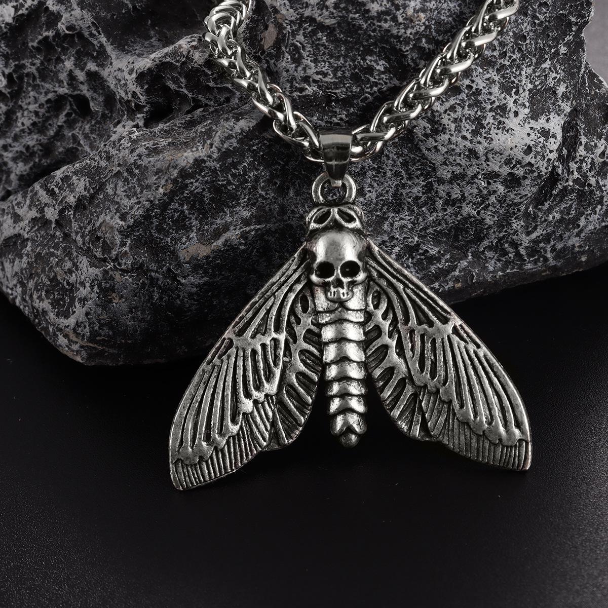 Death Moth-Skeleton Moth Necklace Display