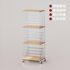 Stackable blind box storage and display rack Pop Mart acrylic display case collectible figures with stair-step dust cover