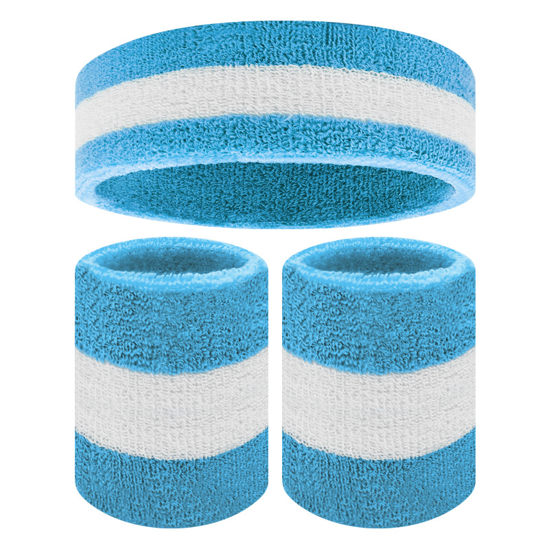 Deportes muñequera diadema absorbente de sudor fitness baloncesto correr sudor-limpieza transpirable pulsera diadema color clip color de punto cálido