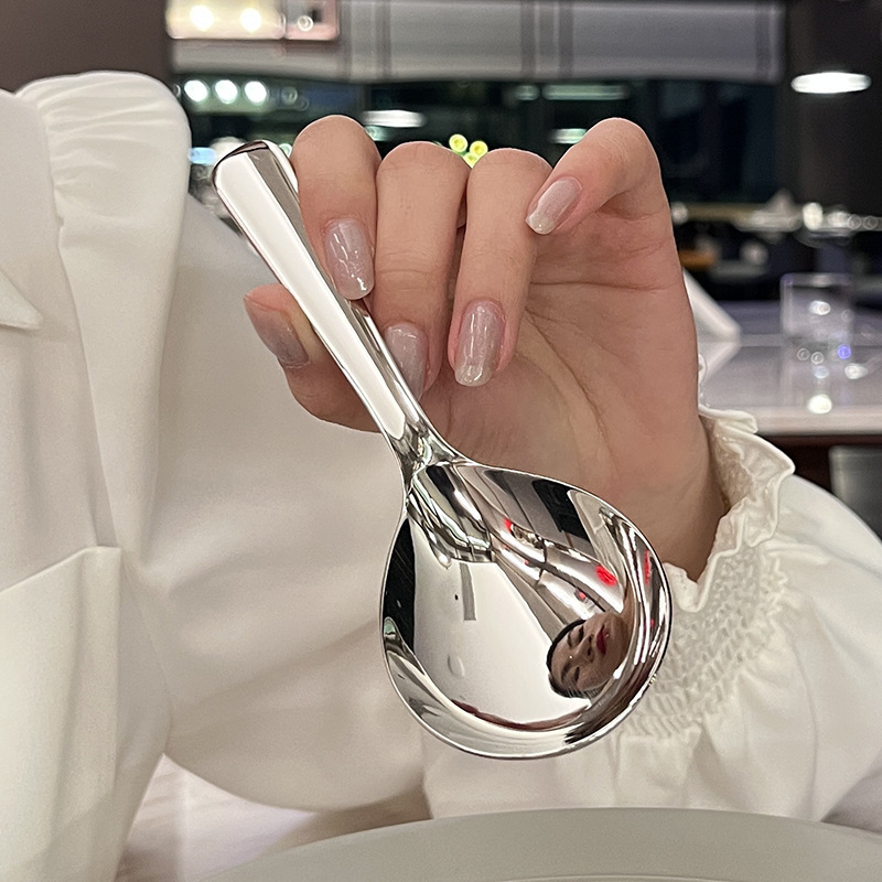 304 stainless steel chubby round spoon nice and easy to use soup spoon 18-10 deep soup spoon children's household dry rice spoon 304 stainless steel chubby round spoon nice and easy to use soup spoon 18-10 deep soup spoon children's household dry rice spoon