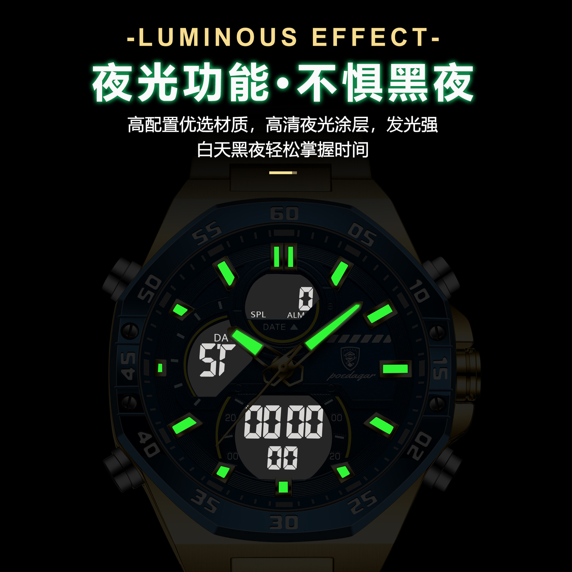 Nuevo producto de la marca suiza Reloj electrónico multifuncional para hombre Reloj electrónico impermeable Transmisión en vivo Estilo explosivo de comercio exterior