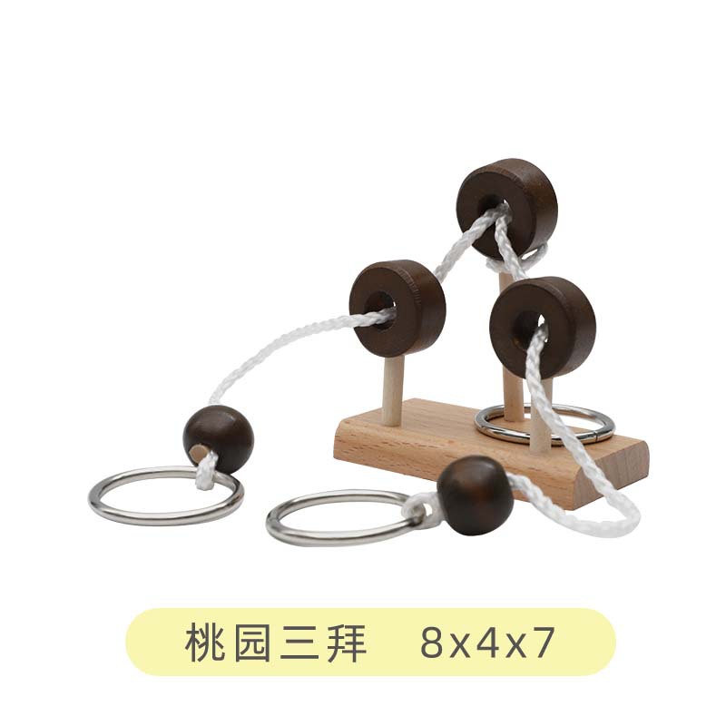 Anillo mágico de madera Escape Topología Cuerdas de liberación Columna de liberación Cuerdas Serie de pensamiento lógico para todos los niños y jóvenes