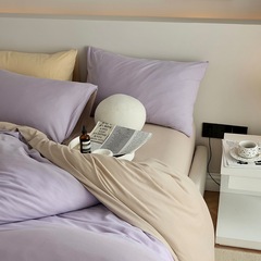 敲軟糯簡約A類嬰兒級針織棉四件套純棉天竺棉裸睡全棉被套床笠4件