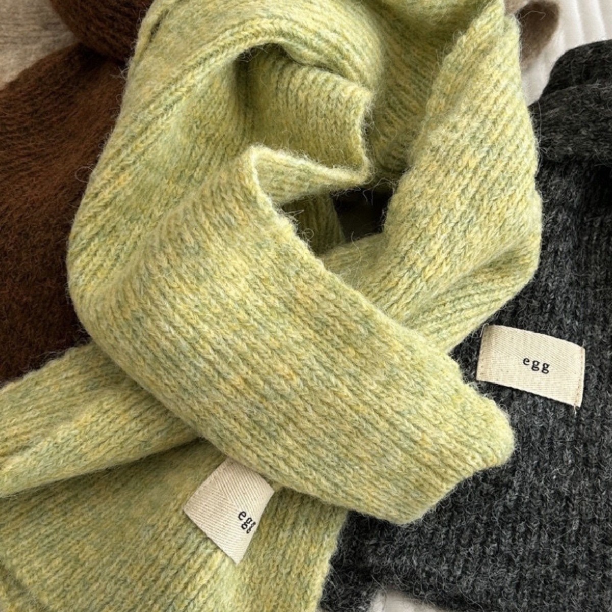 Sisaldab villa~ Uus pehme kleepuv muna ühevärviline i mitating kašmiir sall talvesoojuseks ja mitmekülgseks kudumiseks_voghion.com