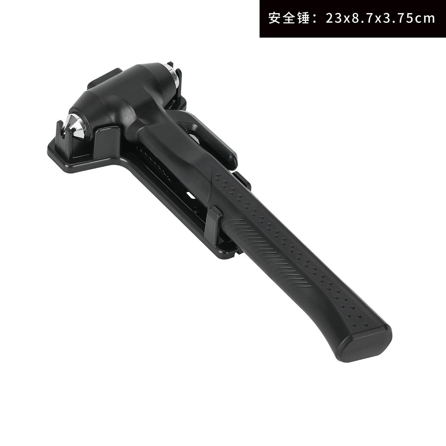 THIS IS SPRING Car Safety Hammer Bus Escape Rescue Long Handle Emergency Window Breaker (Qəza çəkici) - safety-hammer-storage-base-paper-card-packaging-black-225mm7831mm