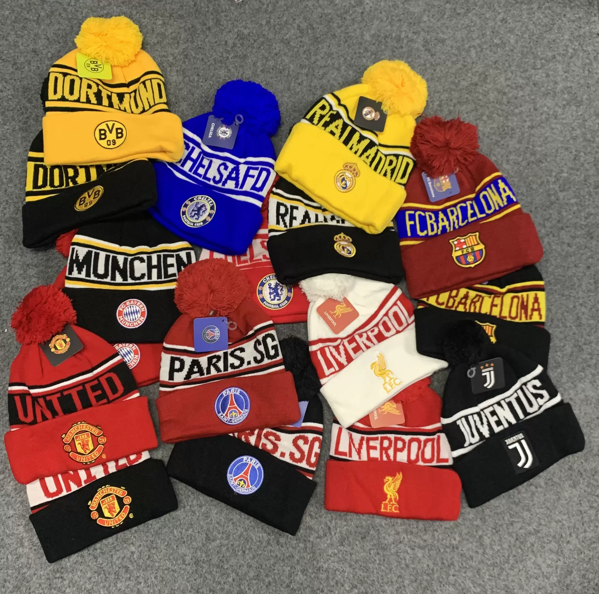 针织帽国家队俱乐部LOGO球迷梅西C罗迈阿密巴黎切尔西冷帽