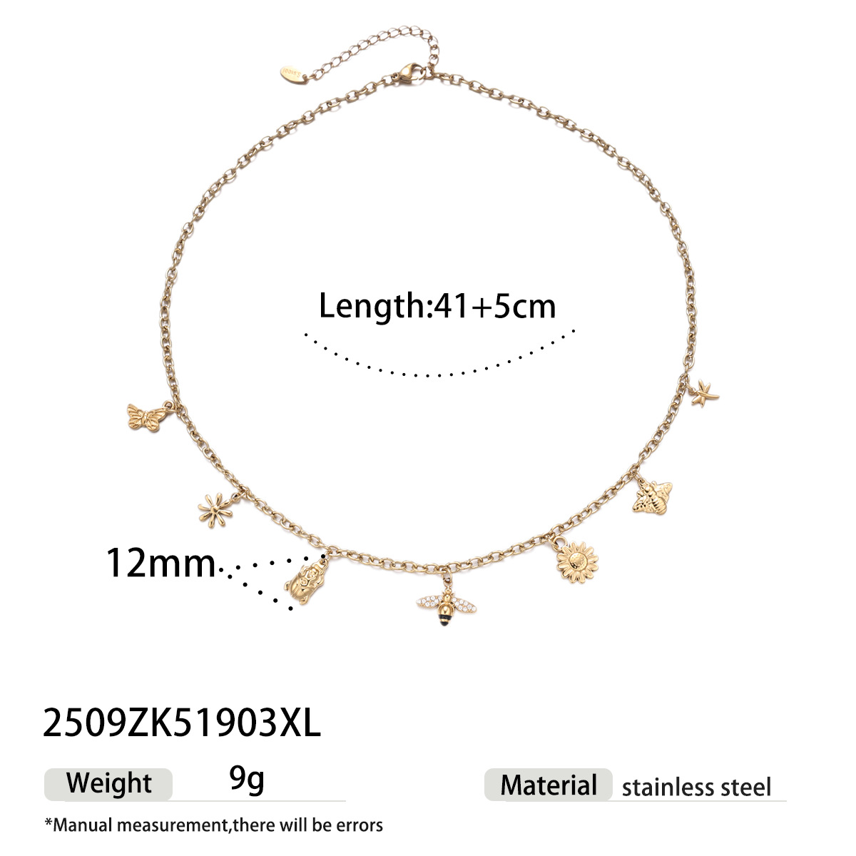 Tina moda transfronteriza nueva fruta dulce fresca flor de limón colgante de hoja cadena ajustable collar mujer image 9