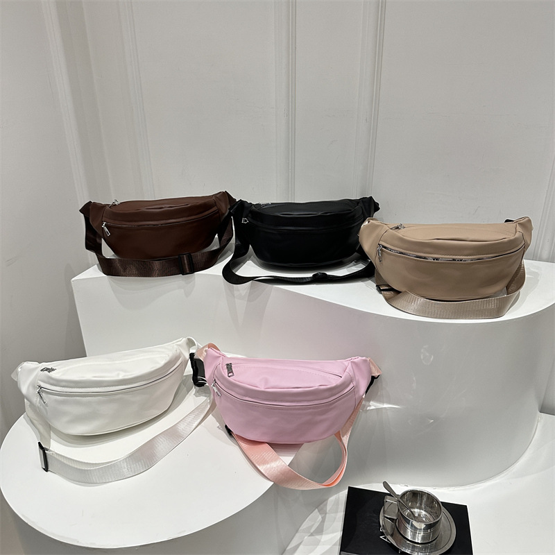 Bolsa de pecho de invierno nuevo estilo estilo coreano moda deportiva estilo occidental cremallera cintura de mujer correa de hombro ancha multicompartimento ins bandolera