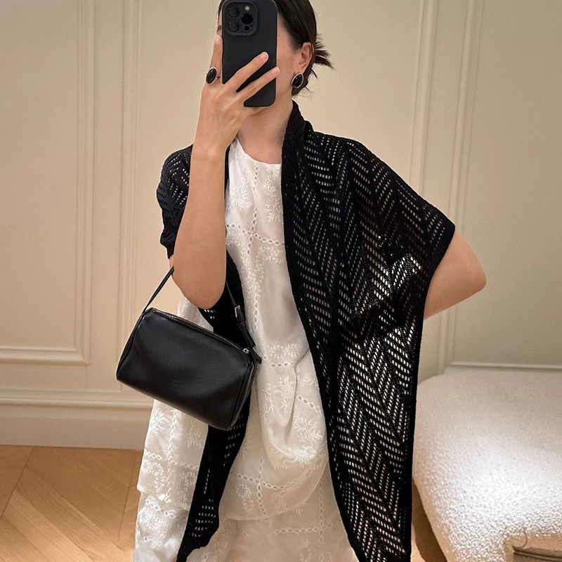自制冰丝针织披肩镂空三角巾女夏季麻感披肩罩衫防晒空调围巾批发|undefined