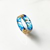 Fresh ring handmade, blue epoxy resin