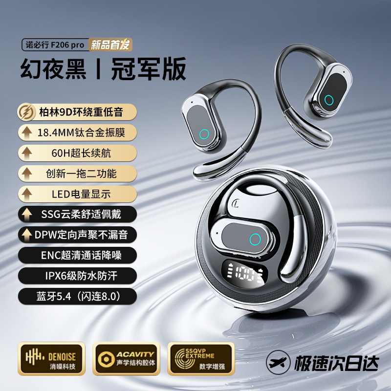 プライベートモデルクロスボーダーF206 Bluetoothヘッドセットワイヤレスオープンスポーツ超長バッテリー寿命高品質スポットソース卸売|undefined
