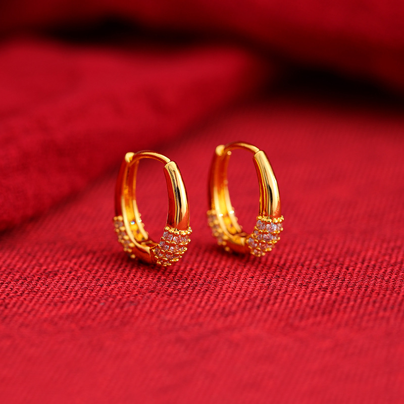 Pendientes de diamantes incrustados pendientes geométricos de estilo coreano en forma de U pendientes de estilo minimalista hebilla de oreja de mujer joyería de moda personalizada