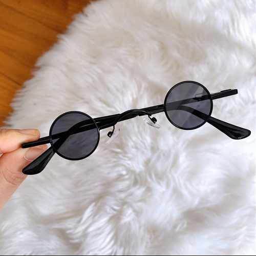 Ultra-small frame round retro sunglasses for men and women, mini small round frame prince mirror glasses, hip-hop sunglasses, trendy