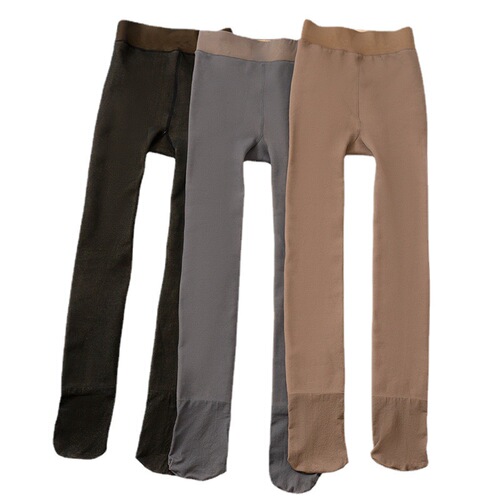 Winter and Autumn Fleece Black Sheer Leggings for Women Cross-border Plus Size Leggings, Air Hostess Grey One-piece Pantyhose Sexy Leggings