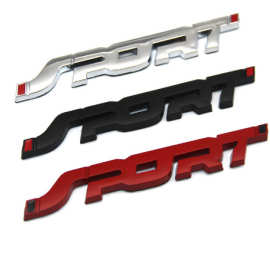金属SPORT车贴3d立体金属改装运动车标汽车装饰车尾个性创意标志