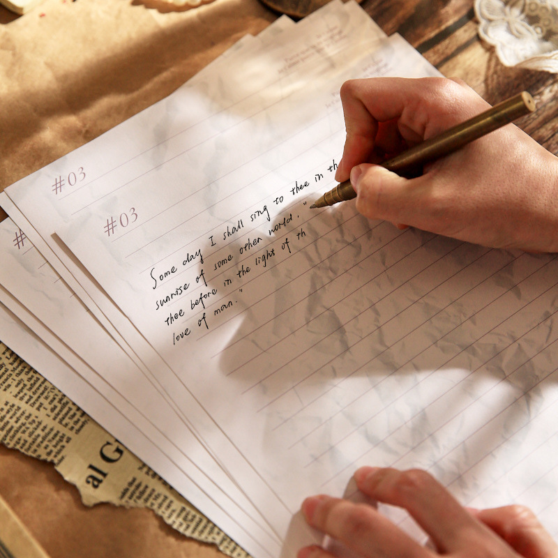 Mr. Paper Set de papel de carta retro simple y ligero Serie de monólogos del siglo Papel de carta escrito a mano de bendición coreano