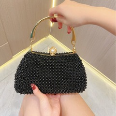 New Black Pearl Women's Handbag Small Bag Party Group Dress Ball Bag Evening Bag Formal Evening Bag Cross Body Ball Gown Bag