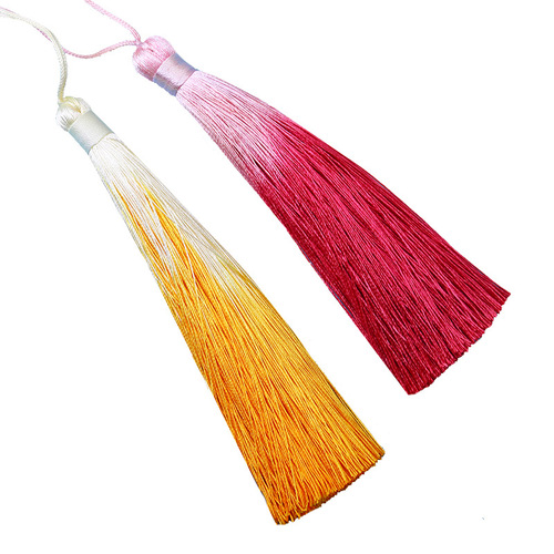 Gradient color 13CM tassel tassel section dyed open lanyard Han costume hanging fan pendant bookmark pendant hanging tassel wholesale