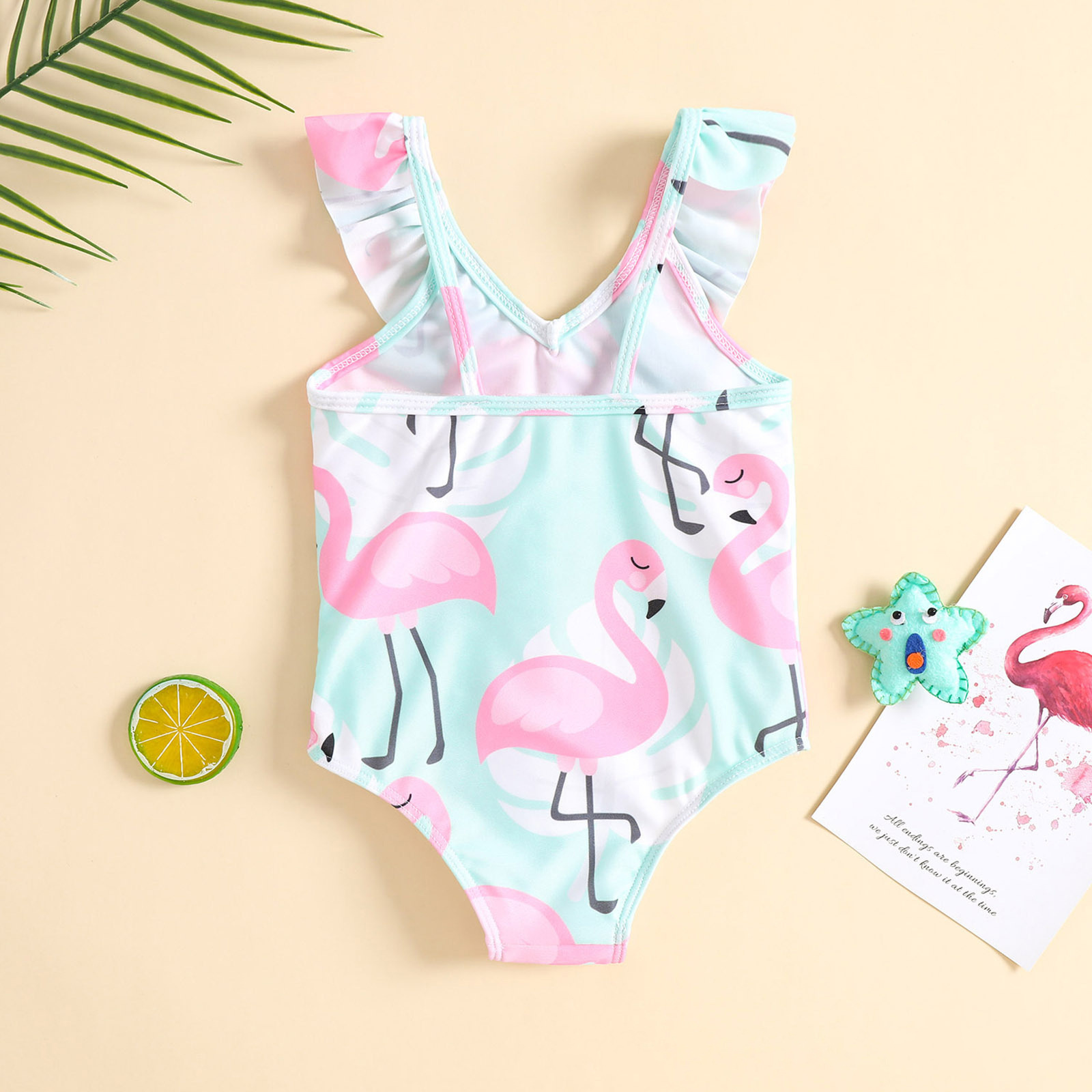 Girl's Vacation Flamingo Polyester One Pieces display picture 2