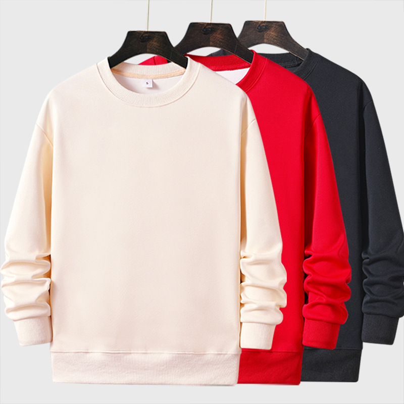 Trendy Brand Men's Sweatshirt, Solid Color, Loose Casual Top, Men's Round Neck Base Shirt, Men's Long-Sleeve for Spring and Autumn, Wholesale Trendy Brand Men's Sweatshirt, Solid Color, Loose Casual Top, Men's Round Neck Base Shirt, Men's Long-Sleeve for Spring and Autumn, Wholesale