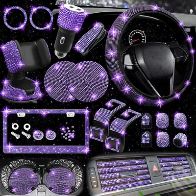 Cover, Non-Slip, Comfortable, No Inner Ring, Steering wheel cover - light-purple-38cm