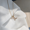 Sophisticated zirconium, fashionable necklace, short chain for key bag , Korean style, micro incrustation, simple and elegant design