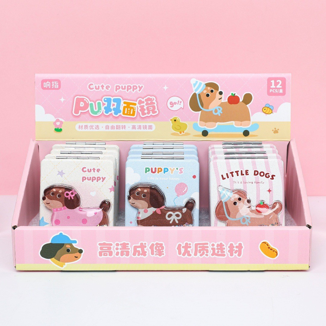 Dedo sonoro capibara plegable espejo de doble cara de dibujos animados colgantes de panda espejo de arena movida espejo de maquillaje portátil pequeño espejo