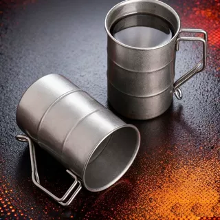 不锈钢啤酒杯户外咖啡杯水杯马克杯露营便携杯子复古工业风现货
