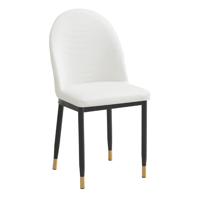 Silla de comedor de lujo ligera silla de mesa de comedor comercial taburetes de cuero de paquete suave silla de respaldo gruesa silla de comedor oruga fuerte