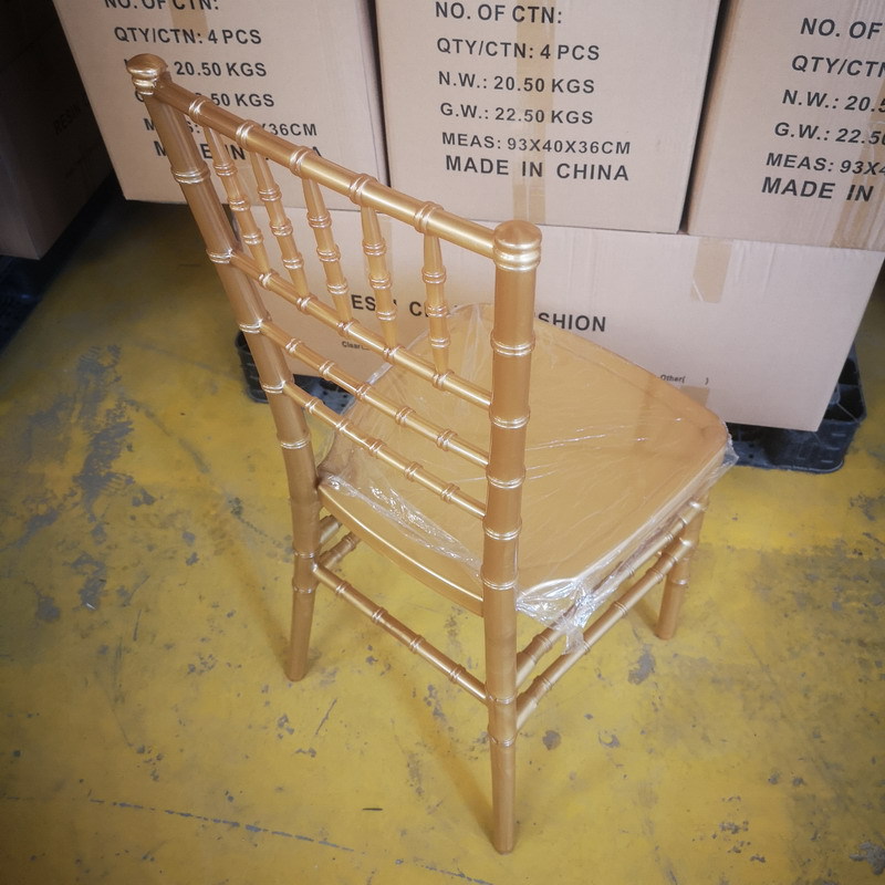 Exportación de desmontaje de oro silla de resina portátil silla de comedor silla de plástico acrílico silla de bambú