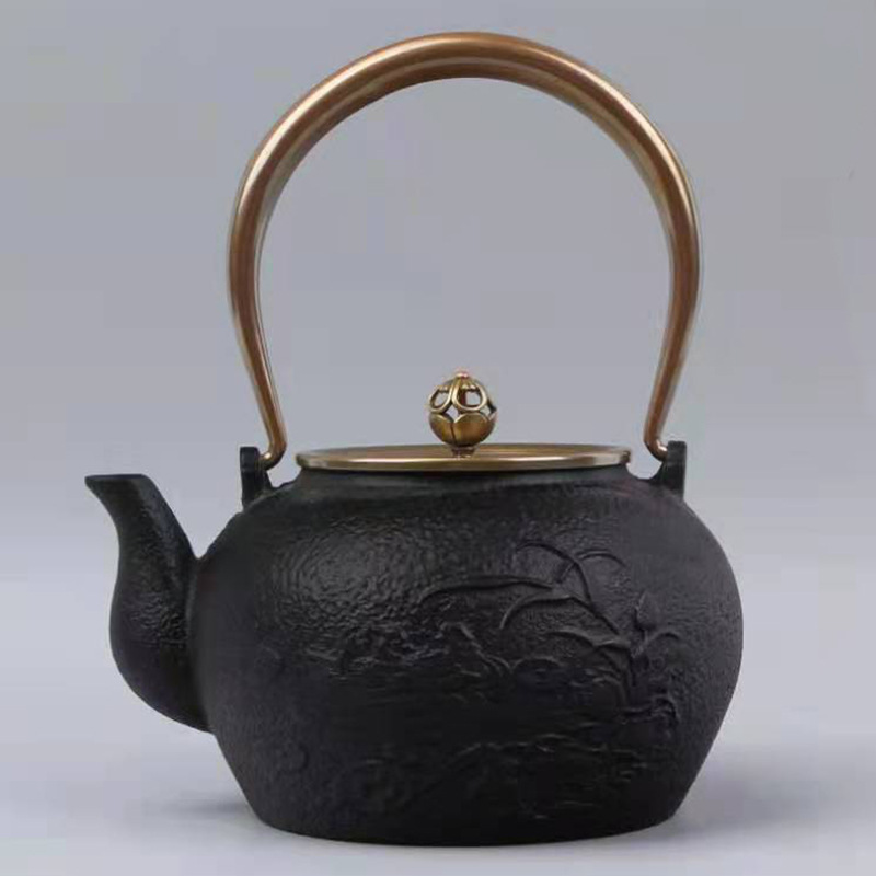 Dianggong Tang Dragon y Phoenix Opera Perla olla de hierro imitación japonesa del Sur antigua olla de hierro tetera sin recubrimiento juego de té de Kung Fu