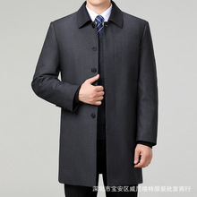 专柜男装高品质奢侈中老年大牌风衣冬季新款经典中长款商务羽绒服