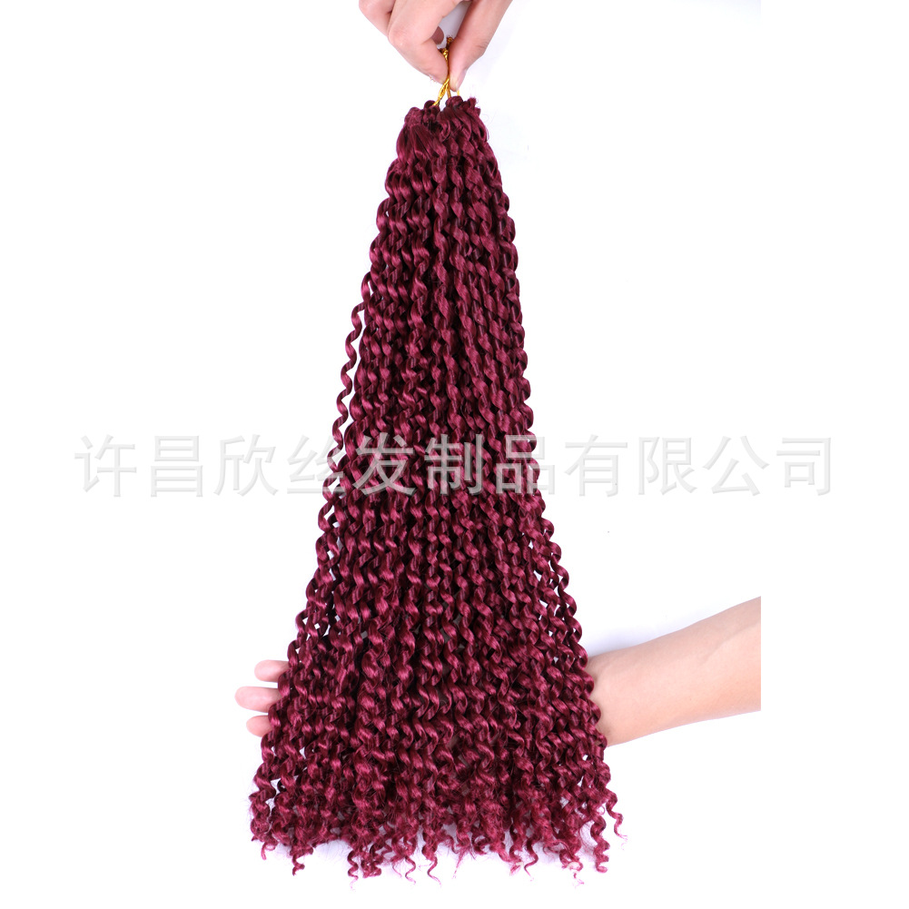 Suministro directo de fábrica Amazon ondulación del agua crochet peluca sucio trenza peluca Pasión Twist pelo