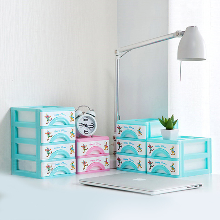 Girls drawer desktop storage box cosmetics storage plastic multi…