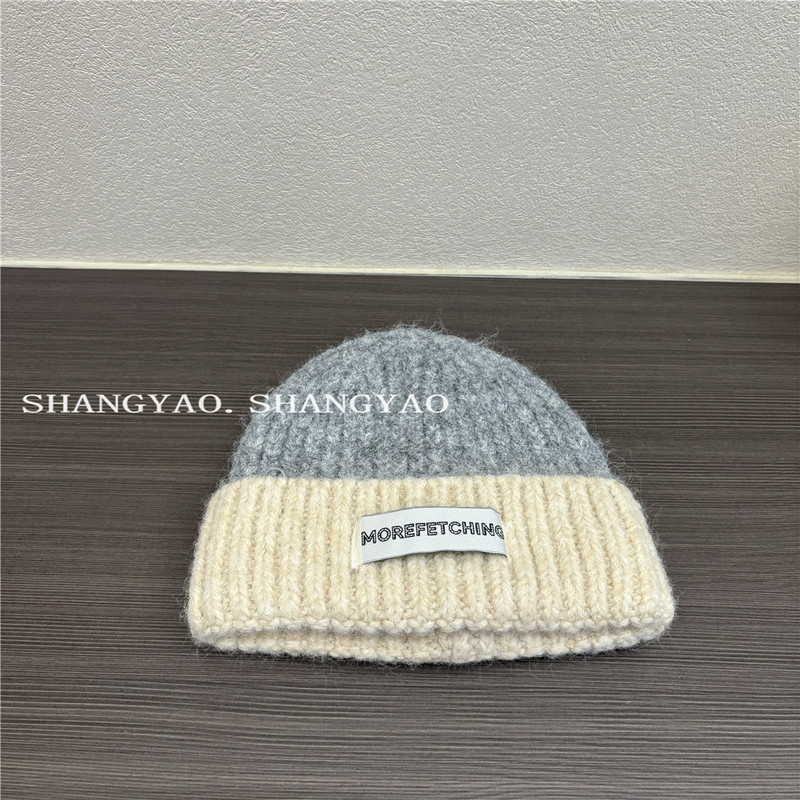 儿童帽子拼色撞色针织帽男女宝宝秋冬保暖个性百搭毛线帽时尚冷帽|undefined
