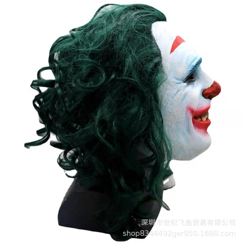 Joker máscara de payaso Batman parodia horror blanco y negro sombrero de payaso de Halloween divertido de vestir