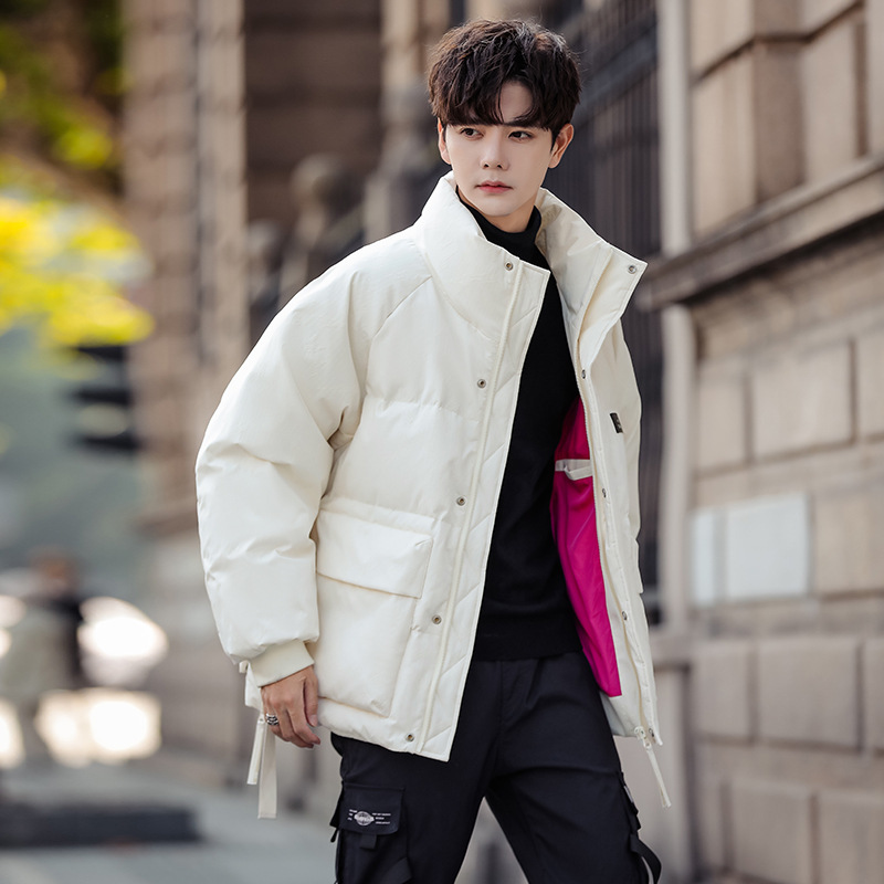 Men's Down Jacket Winter Casual Thickened Trendy Standing Collar_voghion.com