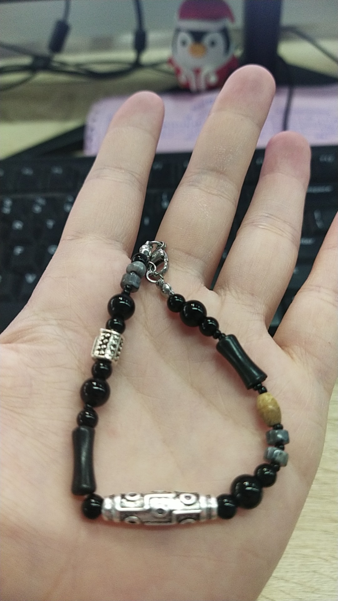 Obsidian beads bracelet