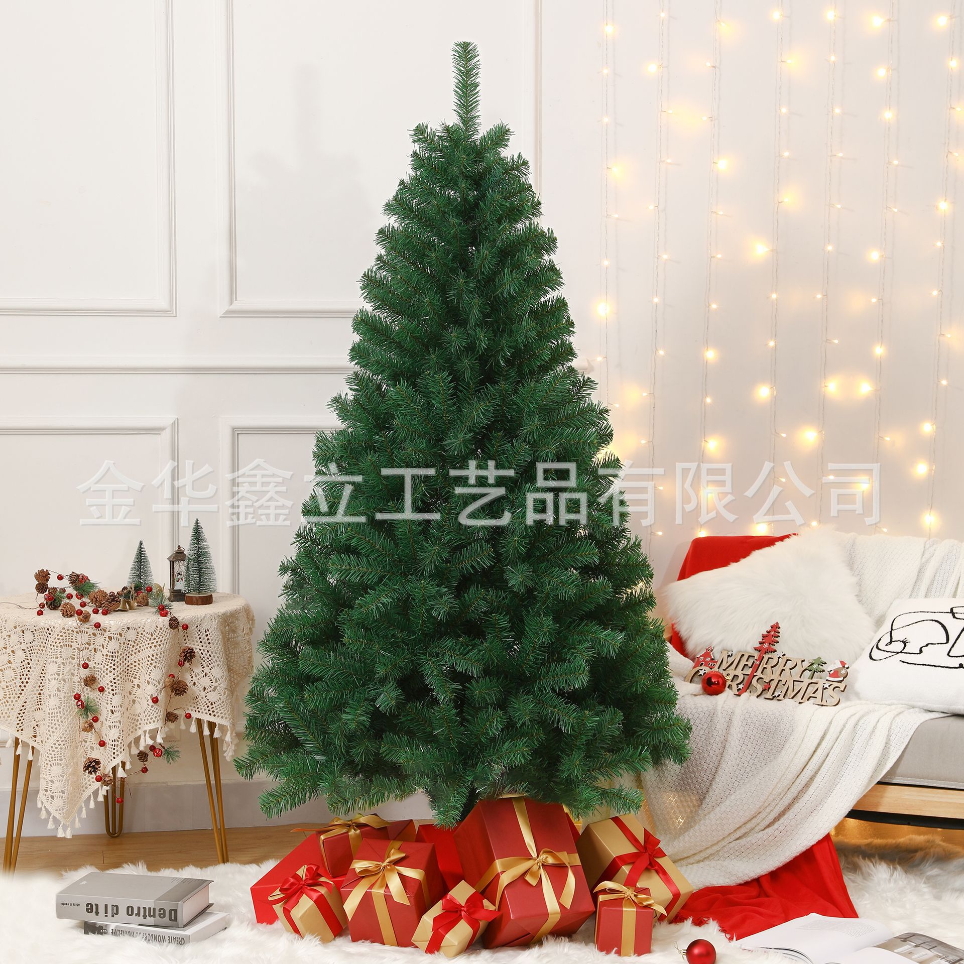 Árbol de Navidad de PVC verde Amazon transfronterizo venta caliente 1.8m 2.1m decoración de Navidad encriptada para el hogar