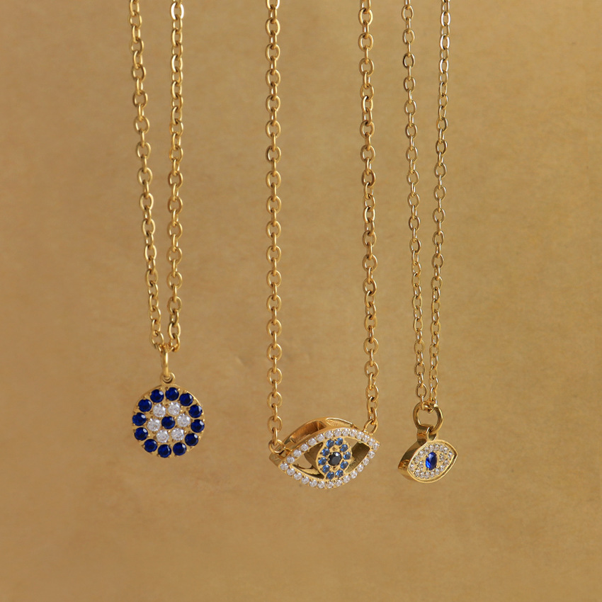 Pendant Necklace Classification Wholesale Jewelry Modern Style Classic Style Devil's Eye 304 Stainless Steel Plating Pendant Necklace